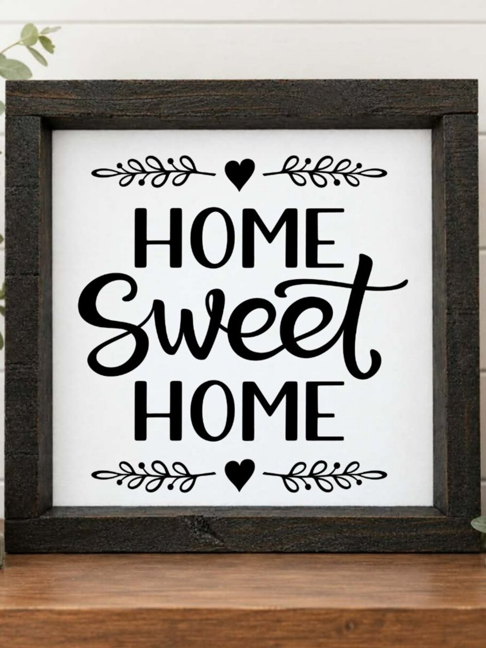 Home Sweet Home Handcrafted wood & canvas sign